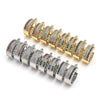 Oro Laminado Small Hoop, Gold Filled Style with Multicolor Cubic Zirconia, Polished, Golden Finish, 02.210.0276.3.20