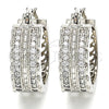Rhodium Plated Small Hoop, with White Cubic Zirconia, Polished, Rhodium Finish, 02.210.0276.4.20