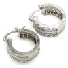 Rhodium Plated Small Hoop, with White Cubic Zirconia, Polished, Rhodium Finish, 02.210.0276.4.20