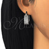 Rhodium Gold Filled Small Hoop, with White Cubic Zirconia, Polished, Rhodium Finish, 02.210.0276.4.20