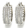 Rhodium Gold Filled Small Hoop, with White Cubic Zirconia, Polished, Rhodium Finish, 02.210.0276.4.20