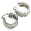 Rhodium Gold Filled Small Hoop, with White Cubic Zirconia, Polished, Rhodium Finish, 02.210.0276.4.20