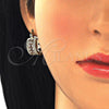 Oro Laminado Small Hoop, Gold Filled Style with Garnet and White Micro Pave, Polished, Golden Finish, 02.210.0277.1.15