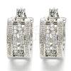 Rhodium Plated Small Hoop, with White Micro Pave, Polished, Rhodium Finish, 02.210.0277.4.15