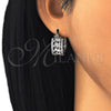 Rhodium Gold Filled Small Hoop, Elephant Design, with White Cubic Zirconia, Polished, Rhodium Finish, 02.210.0278.4.15