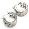 Rhodium Gold Filled Small Hoop, Elephant Design, with White Cubic Zirconia, Polished, Rhodium Finish, 02.210.0278.4.15