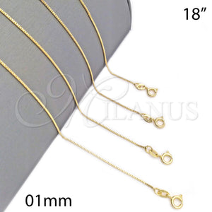 Gold Filled Necklace — Basic Necklace Box Design Polished 04.32. 01 MM — main product view — SKU 127055 | Oro Laminado collar — básico Necklace Box diseño pulido 04.32. 01 MM — SKU 127055