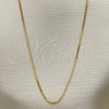 Oro Laminado Basic Necklace, Gold Filled Style Box Design, Polished, Golden Finish, 04.32.0011.22 (01 MM Thickness, 22 Inches Length)