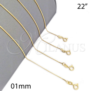 Gold Filled Necklace — Basic Necklace Box Design Polished 04.32. 01 MM — main product view — SKU 127057 | Oro Laminado collar — básico Necklace Box diseño pulido 04.32. 01 MM — SKU 127057