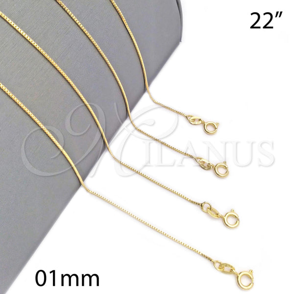 Gold Filled Necklace — Basic Necklace Box Design Polished 04.32. 01 MM — main product view — SKU 127057 | Oro Laminado collar — básico Necklace Box diseño pulido 04.32. 01 MM — SKU 127057