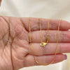 Oro Laminado Basic Necklace, Gold Filled Style Snake Design, Polished, Golden Finish, 04.32.0012.18 (01 MM Thickness, 18 Inches Length)