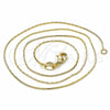 Oro Laminado Basic Necklace, Gold Filled Style Snake Design, Polished, Golden Finish, 04.32.0012.18 (01 MM Thickness, 18 Inches Length)