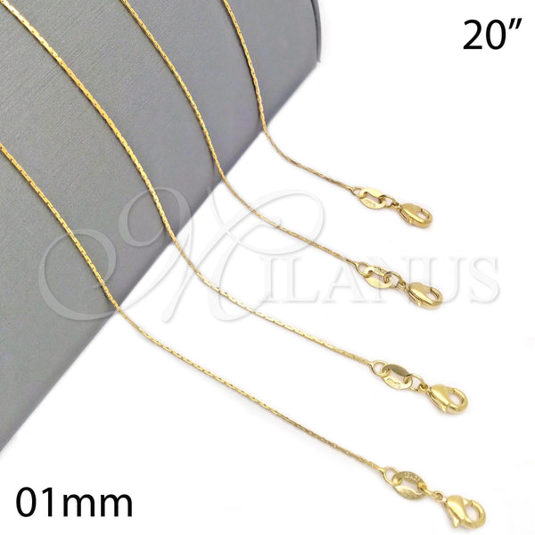 Gold Filled Necklace — Basic Necklace Snake Design Polished 04.32. 01 MM — main product view — SKU 127059 | Oro Laminado collar — básico Necklace Snake diseño pulido 04.32. 01 MM — SKU 127059