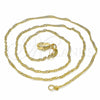 Oro Laminado Basic Necklace, Gold Filled Style Singapore Design, Polished, Golden Finish, 04.32.0013.16 (01 MM Thickness, 16 Inches Length)
