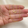 Oro Laminado Basic Necklace, Gold Filled Style Singapore Design, Polished, Golden Finish, 04.32.0013.22 (01 MM Thickness, 22 Inches Length)
