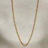 Oro Laminado Basic Necklace, Gold Filled Style Singapore Design, Polished, Golden Finish, 04.32.0013.22 (01 MM Thickness, 22 Inches Length)