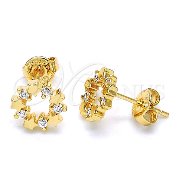 Gold Filled Ring — Stud Earring Star Design with White Cubic Zirconia — main product view — SKU 127068 | Oro Laminado anillo — Stud Earring estrella diseño with blanco Cubic Zirconia — SKU 127068
