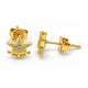Arete Dormilona 02.156.0307 Oro Laminado, Diseño de Estrella y Corona, con Micro Pave Blanca, Pulido, Tono Dorado