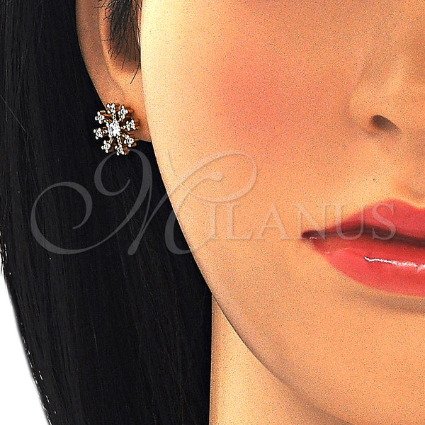 Gold Filled Ring — Stud Earring with White Cubic Zirconia Polished 02. — alternate product view — SKU 127073 | Oro Laminado anillo — Stud Earring with blanco Cubic Zirconia pulido 02. — SKU 127073