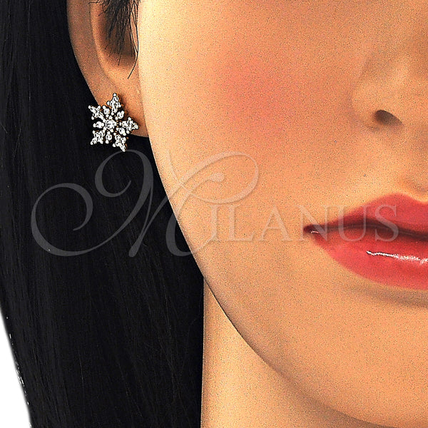 Gold Filled Ring — Stud Earring with White Cubic Zirconia Polished 02. — alternate product view — SKU 127074 | Oro Laminado anillo — Stud Earring with blanco Cubic Zirconia pulido 02. — SKU 127074