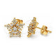 Oro Laminado Stud Earring, Gold Filled Style with White Cubic Zirconia, Polished, Golden Finish, 02.156.0310