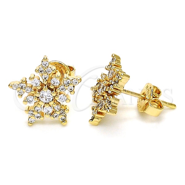 Gold Filled Ring — Stud Earring with White Cubic Zirconia Polished 02. — main product view — SKU 127074 | Oro Laminado anillo — Stud Earring with blanco Cubic Zirconia pulido 02. — SKU 127074