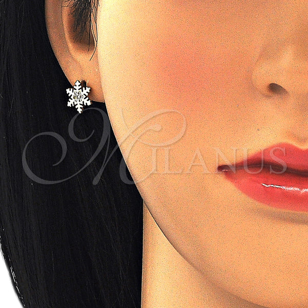 Gold Filled Ring — Stud Earring with White Micro Pave Polished 02. — alternate product view — SKU 127075 | Oro Laminado anillo — Stud Earring with blanco Micro Pave pulido 02. — SKU 127075
