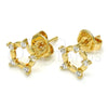 Oro Laminado Stud Earring, Gold Filled Style with White Cubic Zirconia, Polished, Golden Finish, 02.156.0314 for wholesale, additional product view 6