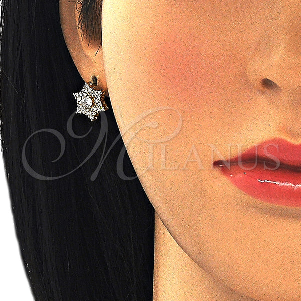 Gold Filled Ring — Stud Earring with White Cubic Zirconia Polished 02. — alternate product view — SKU 127079 | Oro Laminado anillo — Stud Earring with blanco Cubic Zirconia pulido 02. — SKU 127079