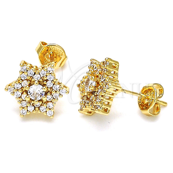 Gold Filled Ring — Stud Earring with White Cubic Zirconia Polished 02. — main product view — SKU 127079 | Oro Laminado anillo — Stud Earring with blanco Cubic Zirconia pulido 02. — SKU 127079