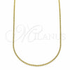 Oro Laminado Basic Necklace, Gold Filled Style Ball Design, Polished, Golden Finish, 04.32.0014.22 (01 MM Thickness, 22 Inches Length)