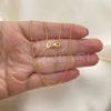 Oro Laminado Basic Necklace, Gold Filled Style Ball Design, Polished, Golden Finish, 04.32.0014.22 (01 MM Thickness, 22 Inches Length)