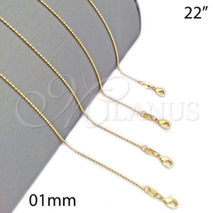 Gold Filled Necklace — Basic Necklace Ball Design Polished 04.32. 01 MM — main product view — SKU 127082 | Oro Laminado collar — básico Necklace Ball diseño pulido 04.32. 01 MM — SKU 127082