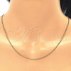 Oro Laminado Basic Necklace, Gold Filled Style Figaro Design, Polished, Golden Finish, 04.32.0015.18 (01 MM Thickness, 18 Inches Length)