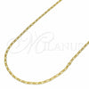 Oro Laminado Basic Necklace, Gold Filled Style Figaro Design, Polished, Golden Finish, 04.32.0015.18 (01 MM Thickness, 18 Inches Length)