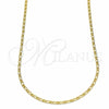 Oro Laminado Basic Necklace, Gold Filled Style Figaro Design, Polished, Golden Finish, 04.32.0015.22 (01 MM Thickness, 22 Inches Length)