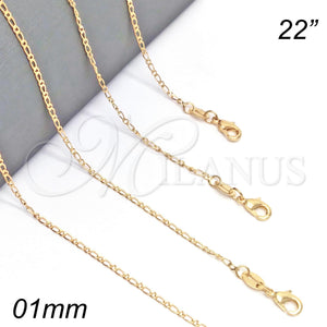 Gold Filled Necklace — Basic Necklace Figaro Design Polished 04.32. 01 MM — main product view — SKU 127085 | Oro Laminado collar — básico Necklace Figaro diseño pulido 04.32. 01 MM — SKU 127085