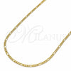Oro Laminado Basic Necklace, Gold Filled Style Figaro Design, Polished, Golden Finish, 04.32.0016.18 (01 MM Thickness, 18 Inches Length)