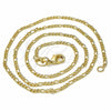 Oro Laminado Basic Necklace, Gold Filled Style Figaro Design, Polished, Golden Finish, 04.32.0016.18 (01 MM Thickness, 18 Inches Length)