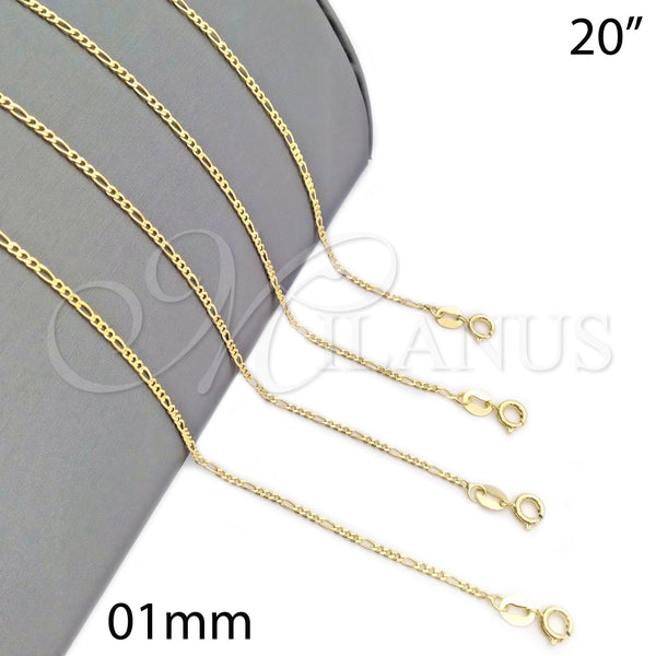 Gold Filled Necklace — Basic Necklace Figaro Design Polished 04.32. 01 MM — main product view — SKU 127087 | Oro Laminado collar — básico Necklace Figaro diseño pulido 04.32. 01 MM — SKU 127087