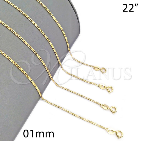 Gold Filled Necklace — Basic Necklace Figaro Design Polished 04.32. 01 MM — main product view — SKU 127088 | Oro Laminado collar — básico Necklace Figaro diseño pulido 04.32. 01 MM — SKU 127088