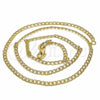 Oro Laminado Basic Necklace, Gold Filled Style Pave Cuban Design, Polished, Golden Finish, 04.32.0018.18 (03 MM Thickness, 18 Inches Length)
