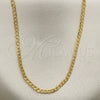 Oro Laminado Basic Necklace, Gold Filled Style Pave Cuban Design, Polished, Golden Finish, 04.32.0018.18 (03 MM Thickness, 18 Inches Length)