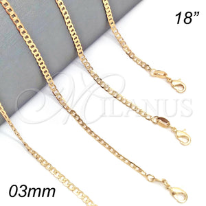 Gold Filled Necklace — Basic Necklace Pave Cuban Design Polished 04.32. 03 — main product view — SKU 127092 | Oro Laminado collar — básico Necklace Pave Cuban diseño pulido 04.32. 03 — SKU 127092