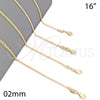 Oro Laminado Basic Necklace, Gold Filled Style Mariner Design, Polished, Golden Finish, 04.32.0006.16 (0.50 Gauge, 02 MM Thickness, 16 Inches Length)
