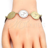 Oro Laminado Fancy Bracelet, Gold Filled Style Elephant Design, Polished, Tricolor, 03.63.2036.07 (18 MM Thickness, 7 Inches Length)
