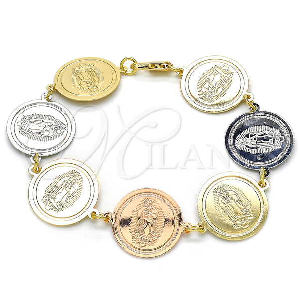 Gold Filled Bracelet — Fancy Bracelet Guadalupe Design Polished Tricolor 03.63. 18 — main product view — SKU 127140 | Oro Laminado brazalete — elegante Bracelet Guadalupe diseño pulido Tricolor 03.63. 18 — SKU 127140