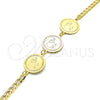 Oro Laminado Fancy Bracelet, Gold Filled Style Elephant Design, Polished, Golden Finish, 03.63.2038.08 (05 MM Thickness, 8 Inches Length)
