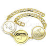 Oro Laminado Fancy Bracelet, Gold Filled Style Elephant Design, Polished, Golden Finish, 03.63.2038.08 (05 MM Thickness, 8 Inches Length)