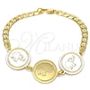 Oro Laminado Fancy Bracelet, Gold Filled Style Elephant Design, Polished, Golden Finish, 03.63.2038.08 (05 MM Thickness, 8 Inches Length)